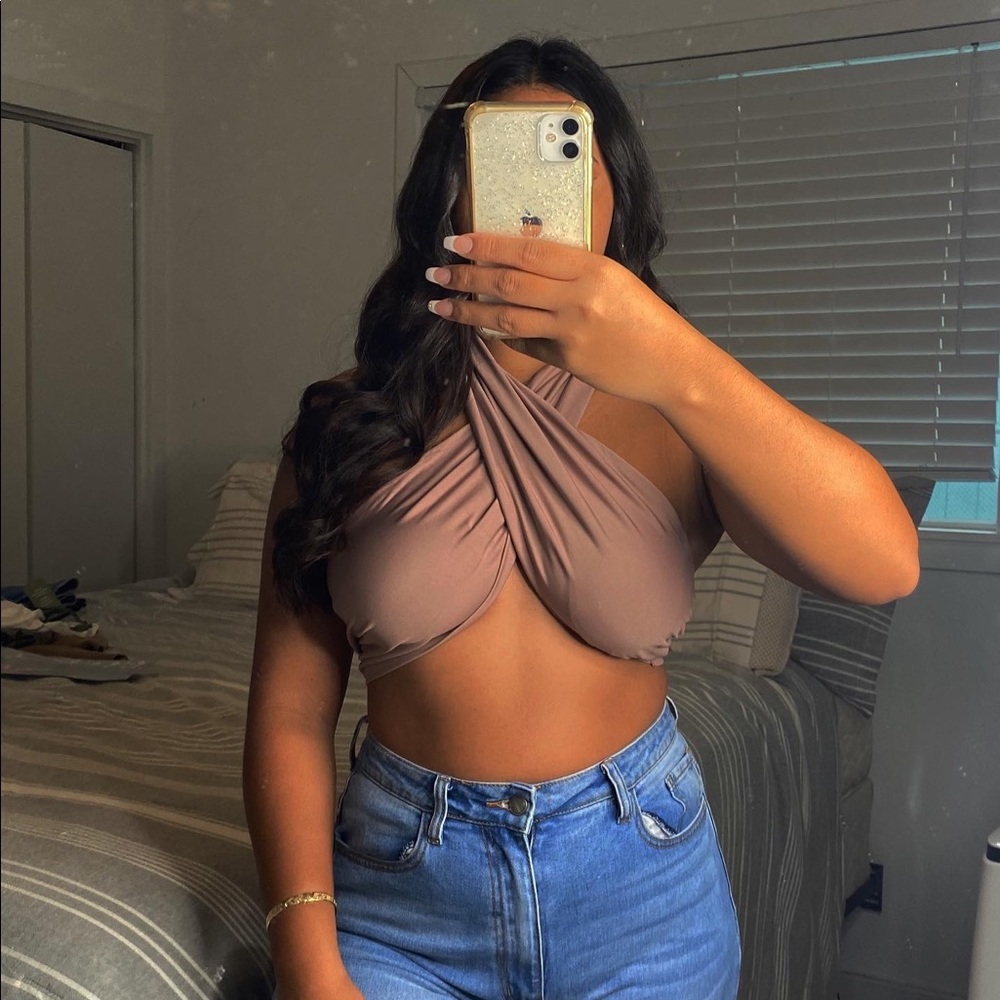 Khaki Wrap Top